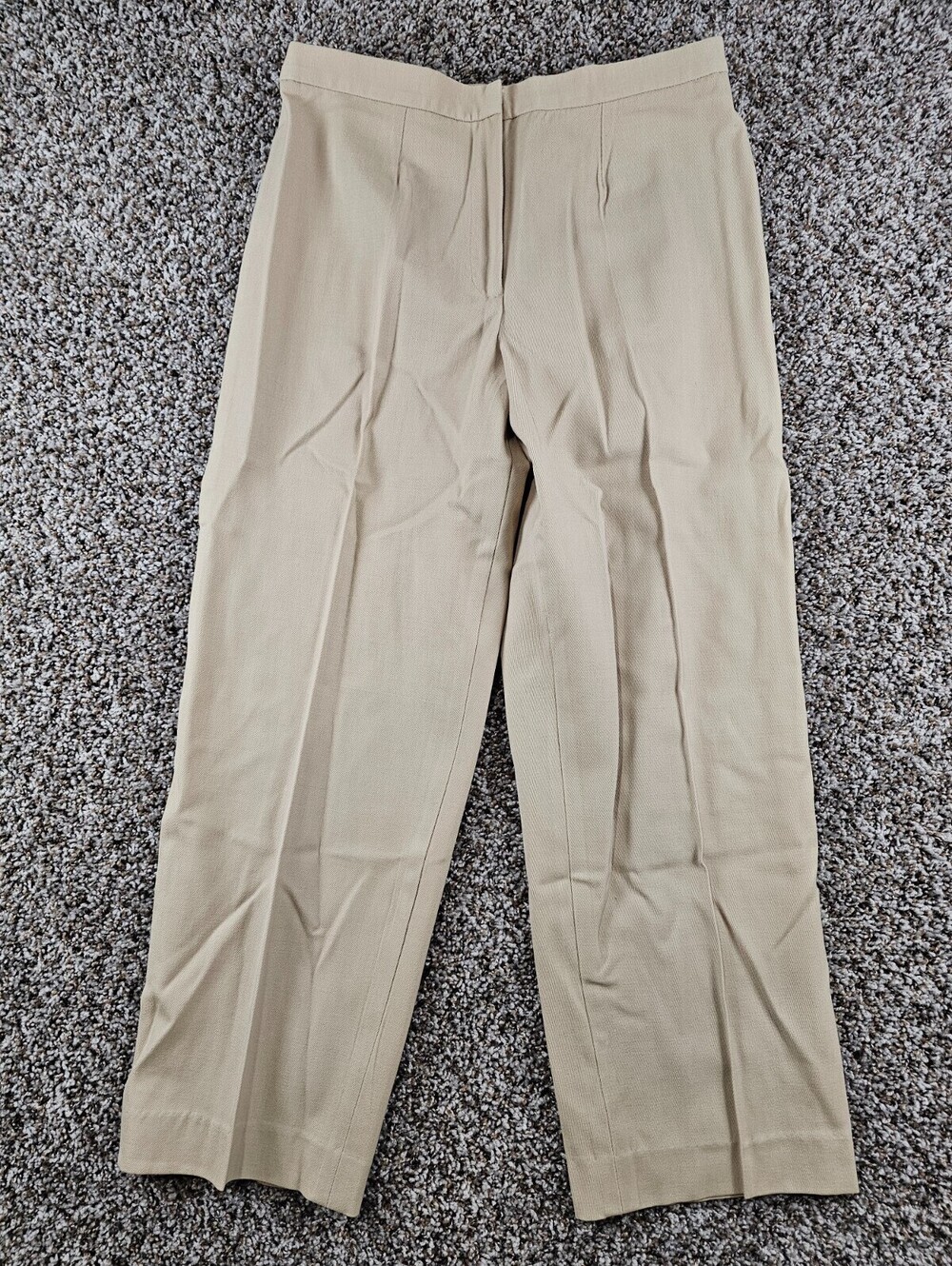 Lauren Ralph Lauren Women Sz 10 Wool Blend Wide Leg Dress Pants High Waist Beige